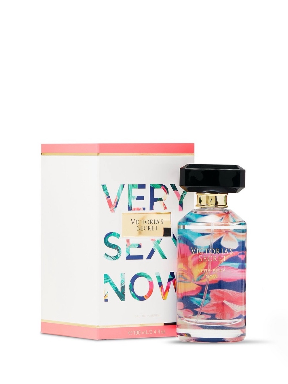 Victoria's Secret Floral Multicolor Body Oil with Black Cap